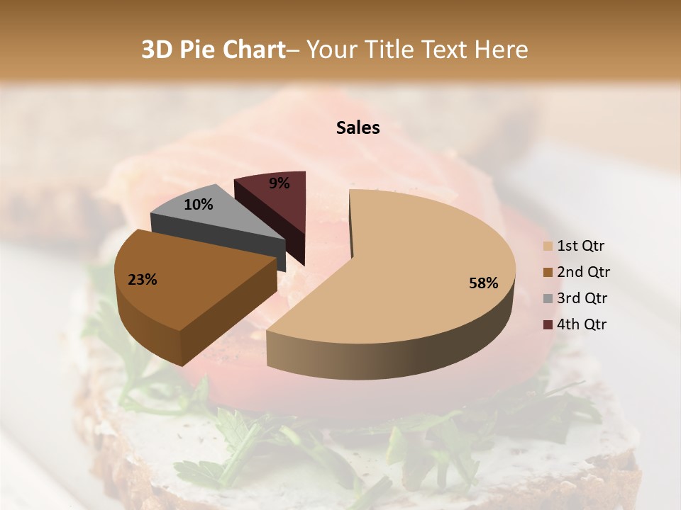 A Piece Of Bread With A Piece Of Salmon On Top Of It PowerPoint Template