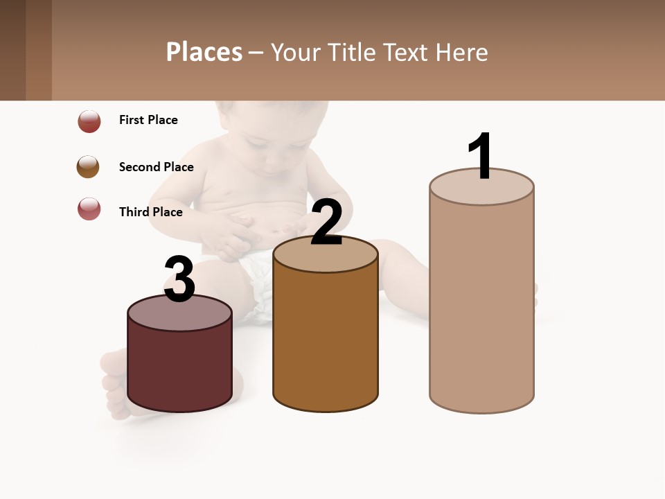 A Baby Sitting On The Ground With A Diaper PowerPoint Template