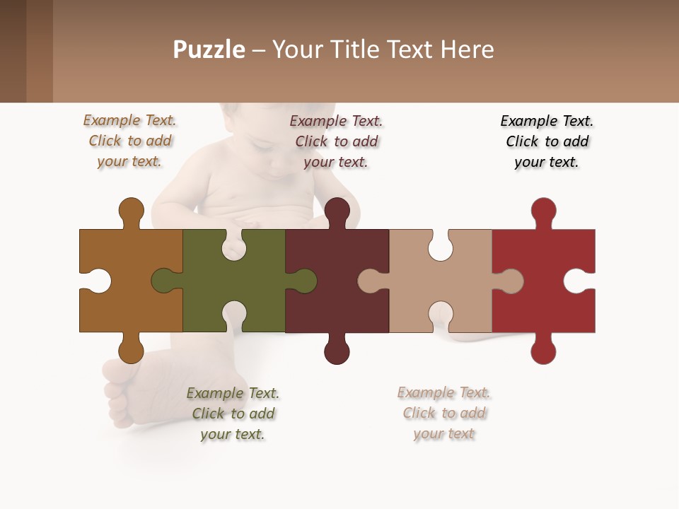 A Baby Sitting On The Ground With A Diaper PowerPoint Template