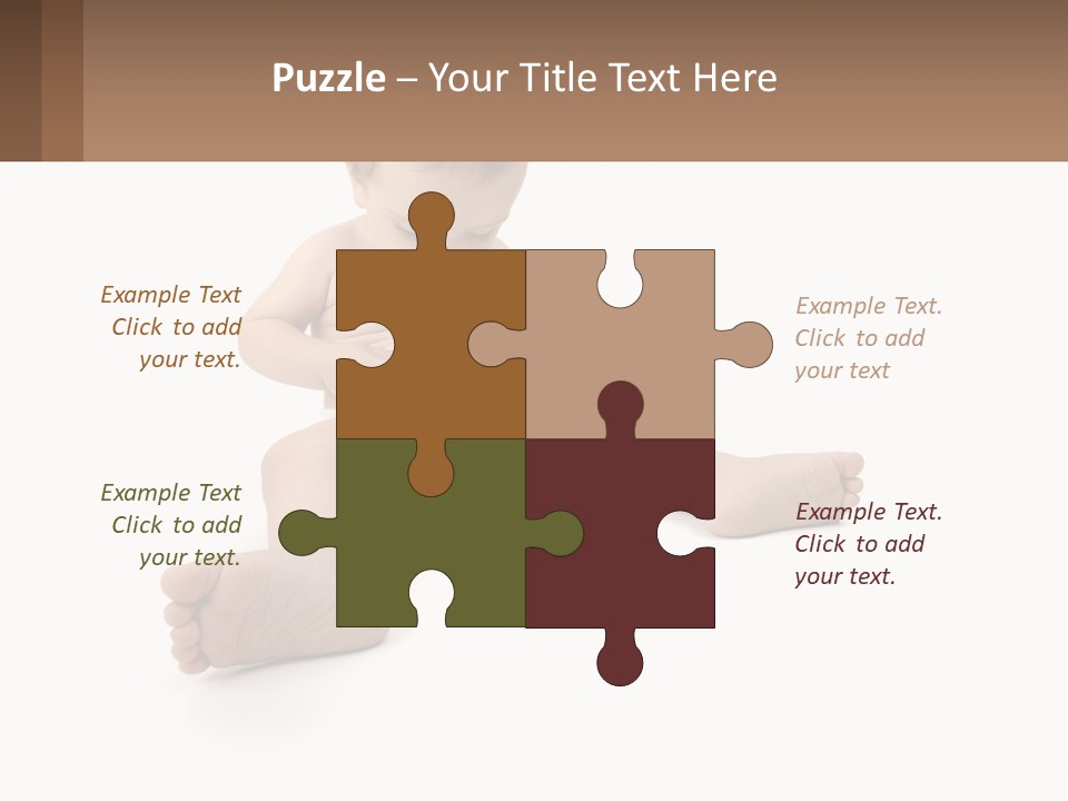 A Baby Sitting On The Ground With A Diaper PowerPoint Template