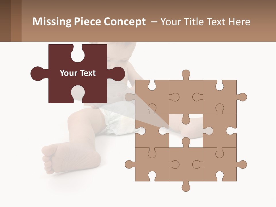 A Baby Sitting On The Ground With A Diaper PowerPoint Template