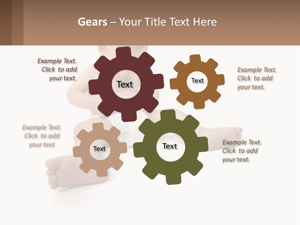 A Baby Sitting On The Ground With A Diaper PowerPoint Template