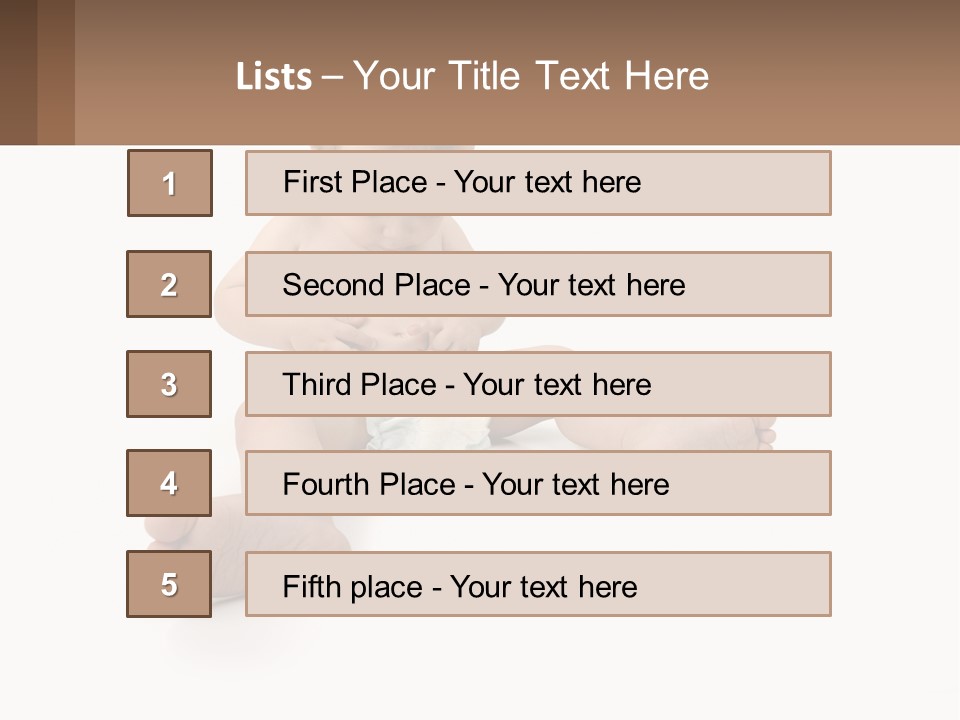 A Baby Sitting On The Ground With A Diaper PowerPoint Template