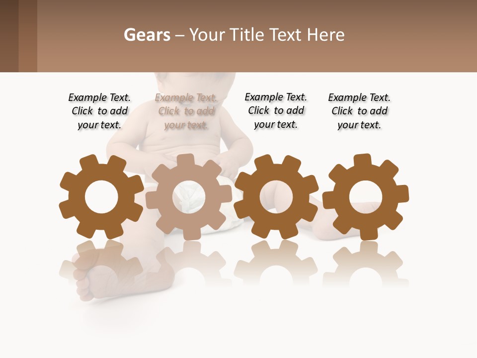 A Baby Sitting On The Ground With A Diaper PowerPoint Template