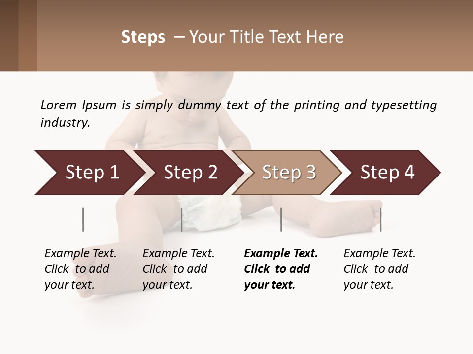 A Baby Sitting On The Ground With A Diaper PowerPoint Template