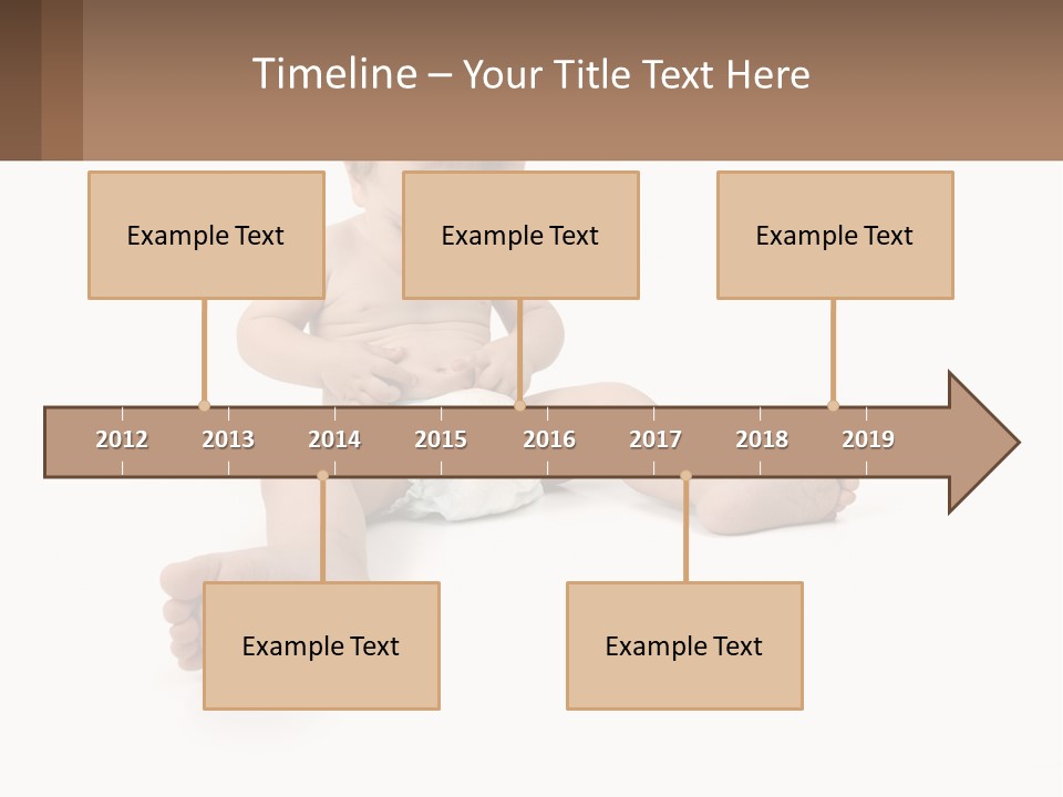 A Baby Sitting On The Ground With A Diaper PowerPoint Template