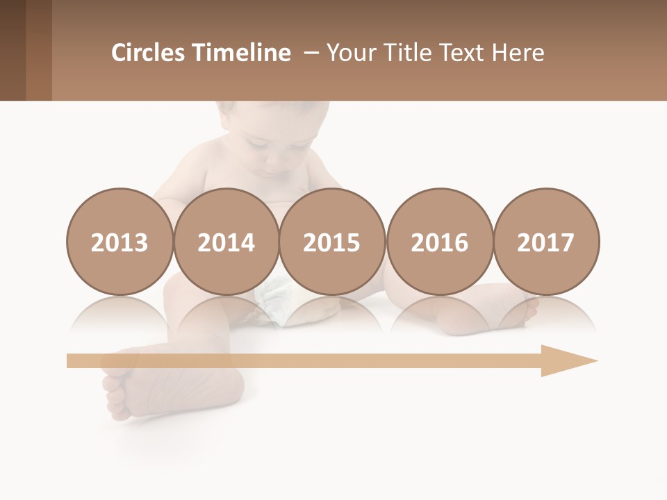 A Baby Sitting On The Ground With A Diaper PowerPoint Template