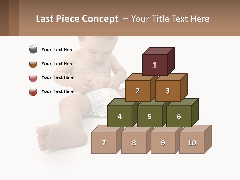 A Baby Sitting On The Ground With A Diaper PowerPoint Template