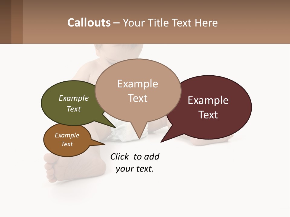 A Baby Sitting On The Ground With A Diaper PowerPoint Template