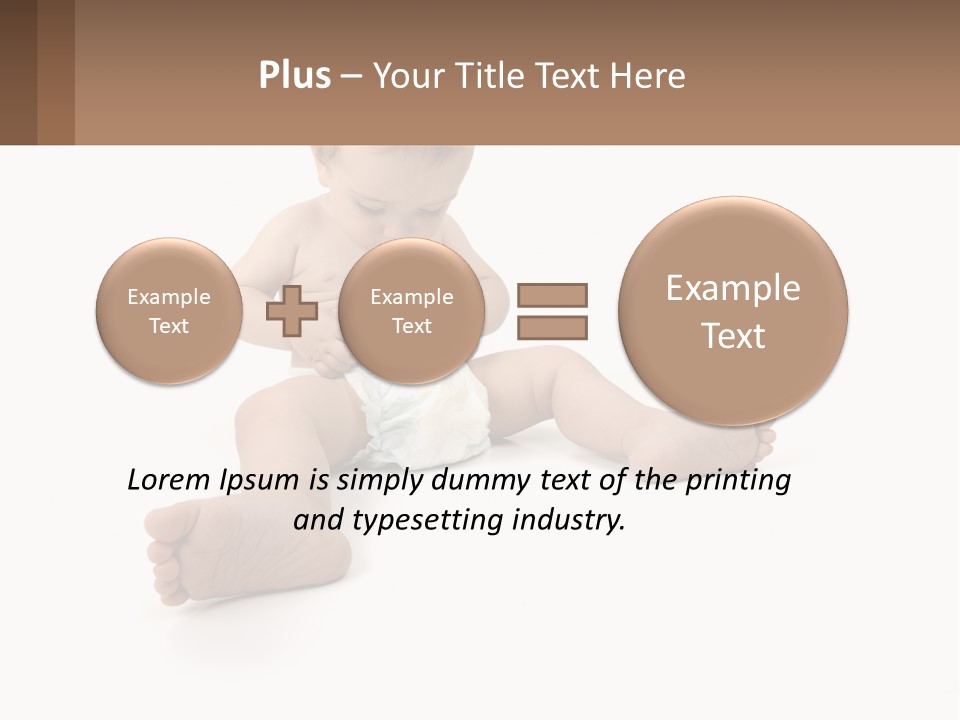 A Baby Sitting On The Ground With A Diaper PowerPoint Template