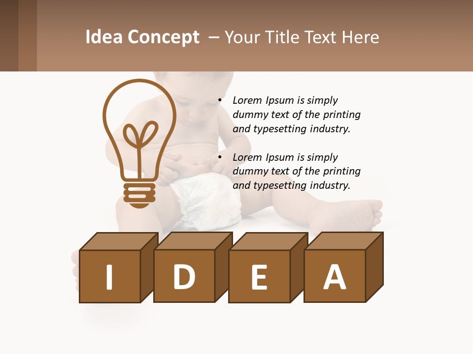 A Baby Sitting On The Ground With A Diaper PowerPoint Template