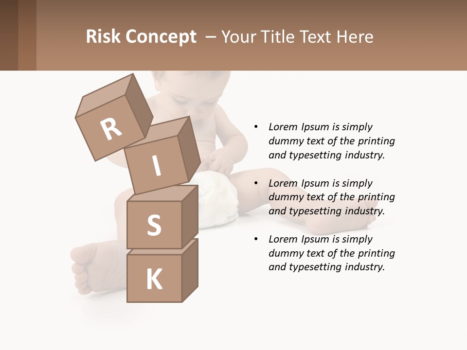 A Baby Sitting On The Ground With A Diaper PowerPoint Template