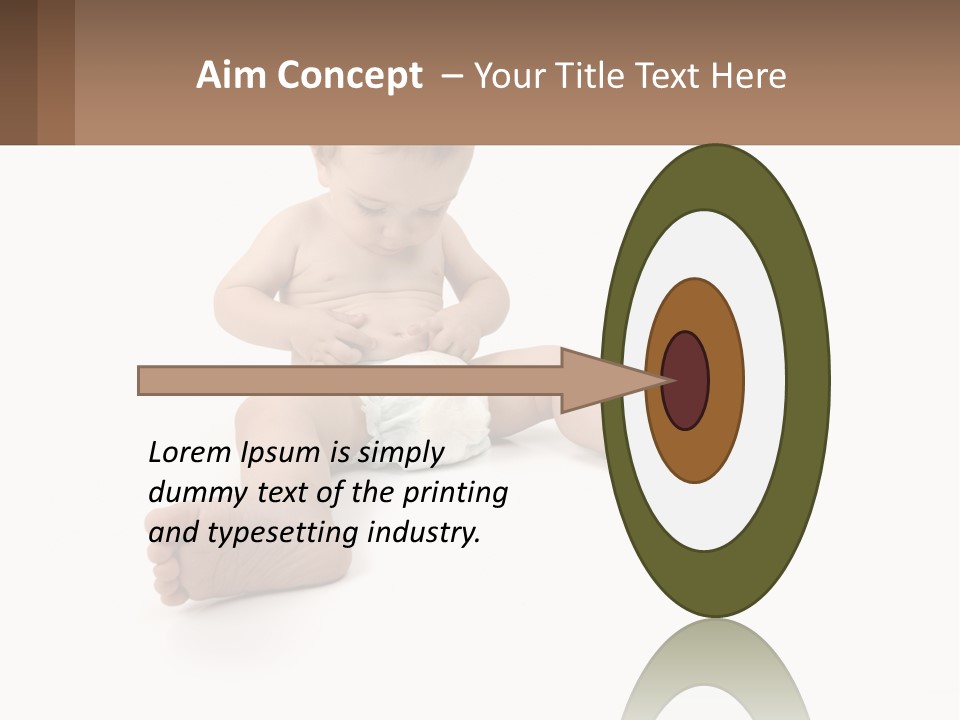 A Baby Sitting On The Ground With A Diaper PowerPoint Template