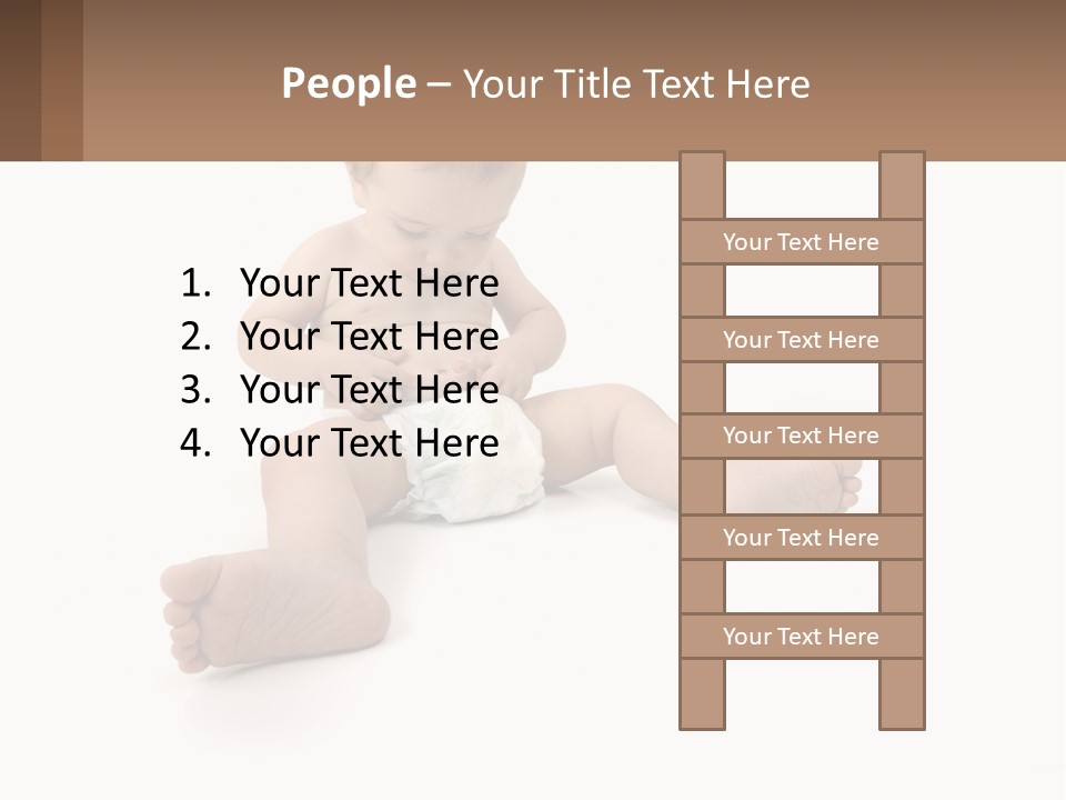 A Baby Sitting On The Ground With A Diaper PowerPoint Template