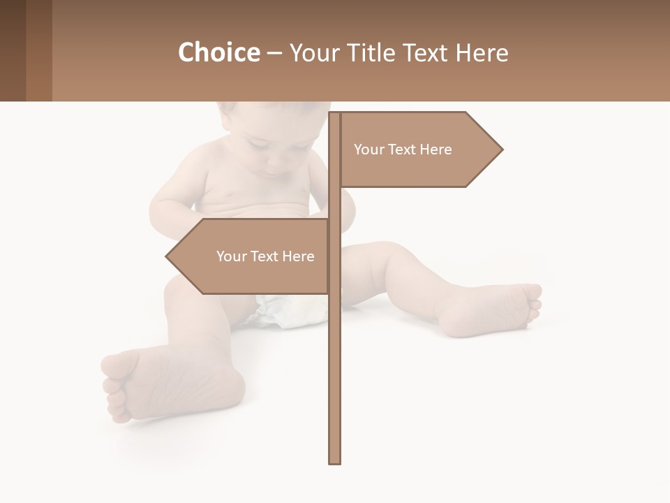 A Baby Sitting On The Ground With A Diaper PowerPoint Template