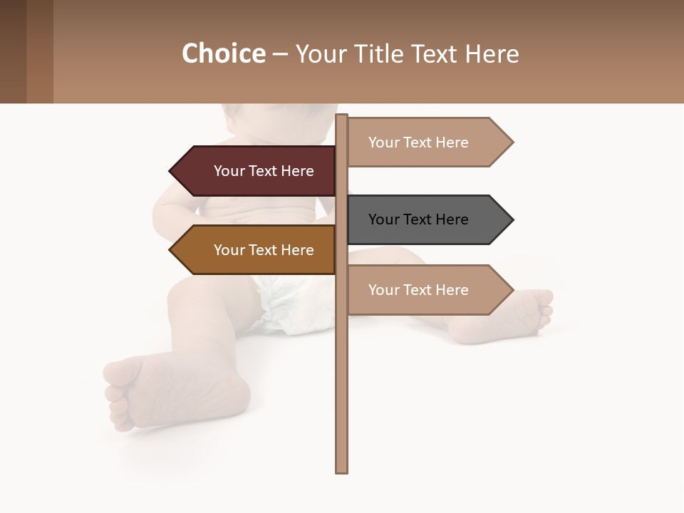 A Baby Sitting On The Ground With A Diaper PowerPoint Template