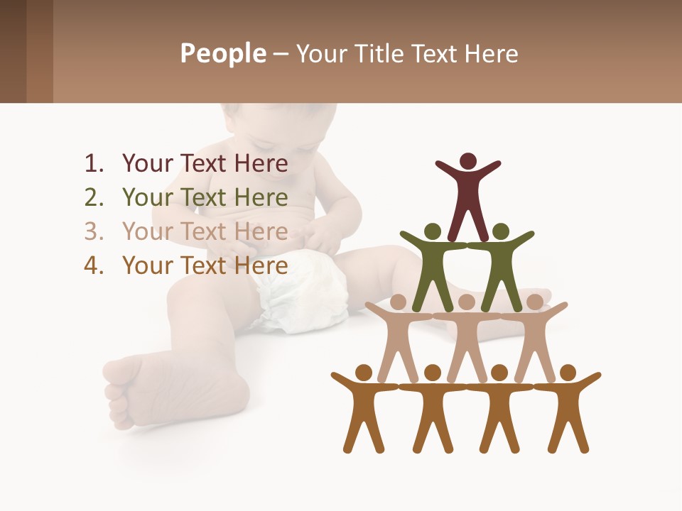 A Baby Sitting On The Ground With A Diaper PowerPoint Template