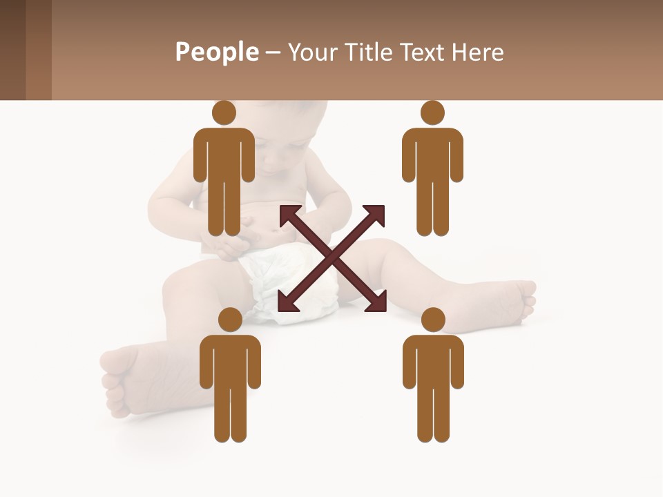 A Baby Sitting On The Ground With A Diaper PowerPoint Template