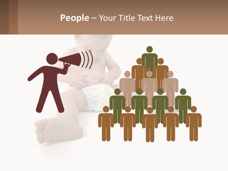 A Baby Sitting On The Ground With A Diaper PowerPoint Template