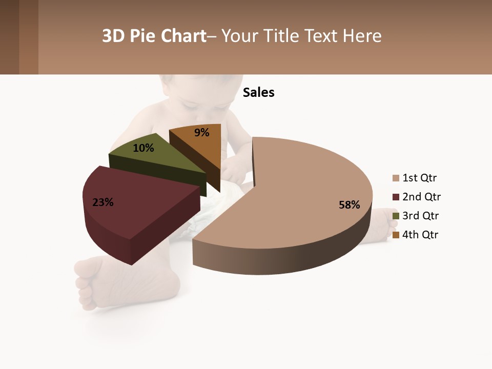 A Baby Sitting On The Ground With A Diaper PowerPoint Template