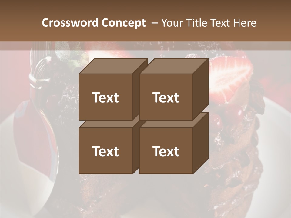 A Piece Of Chocolate Cake With Strawberries On Top PowerPoint Template