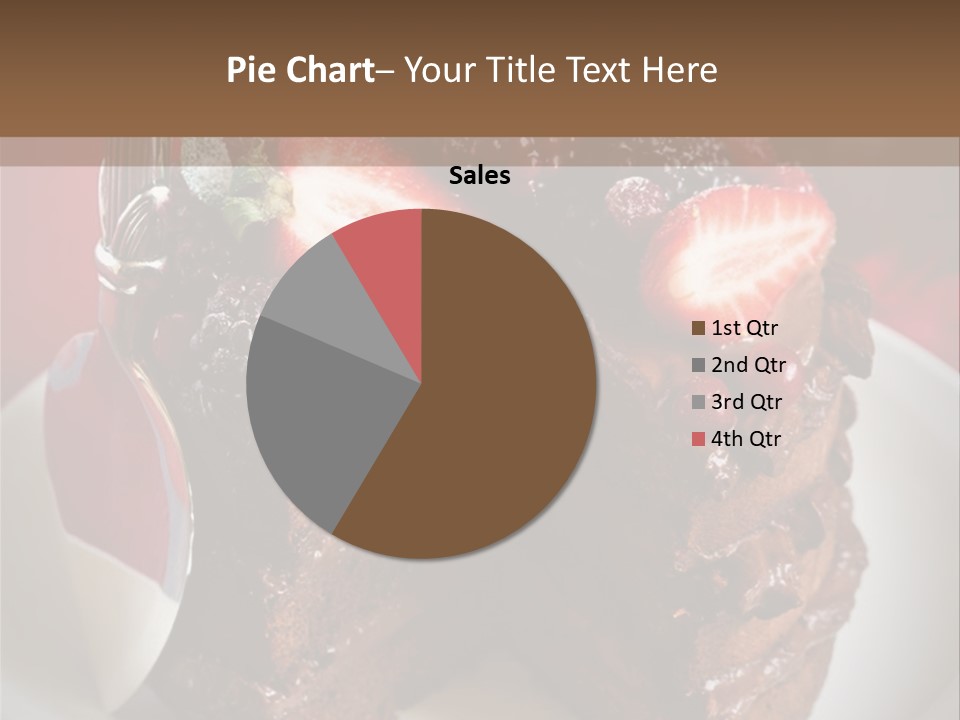 A Piece Of Chocolate Cake With Strawberries On Top PowerPoint Template