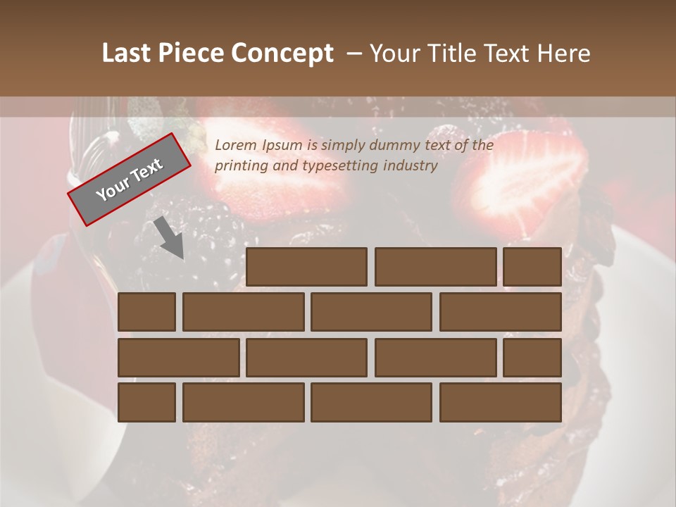A Piece Of Chocolate Cake With Strawberries On Top PowerPoint Template
