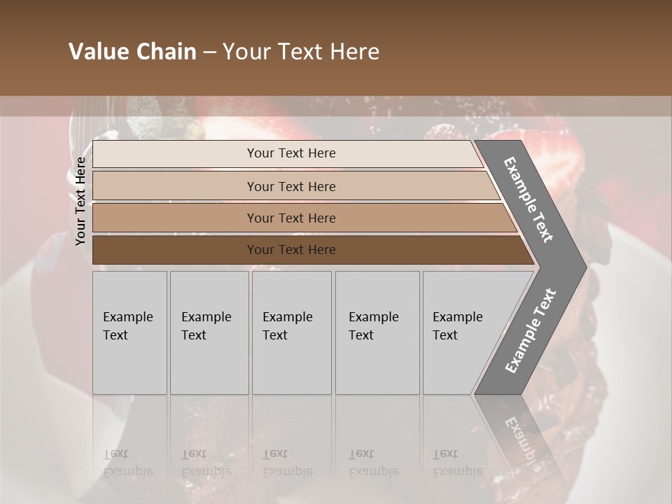 A Piece Of Chocolate Cake With Strawberries On Top PowerPoint Template