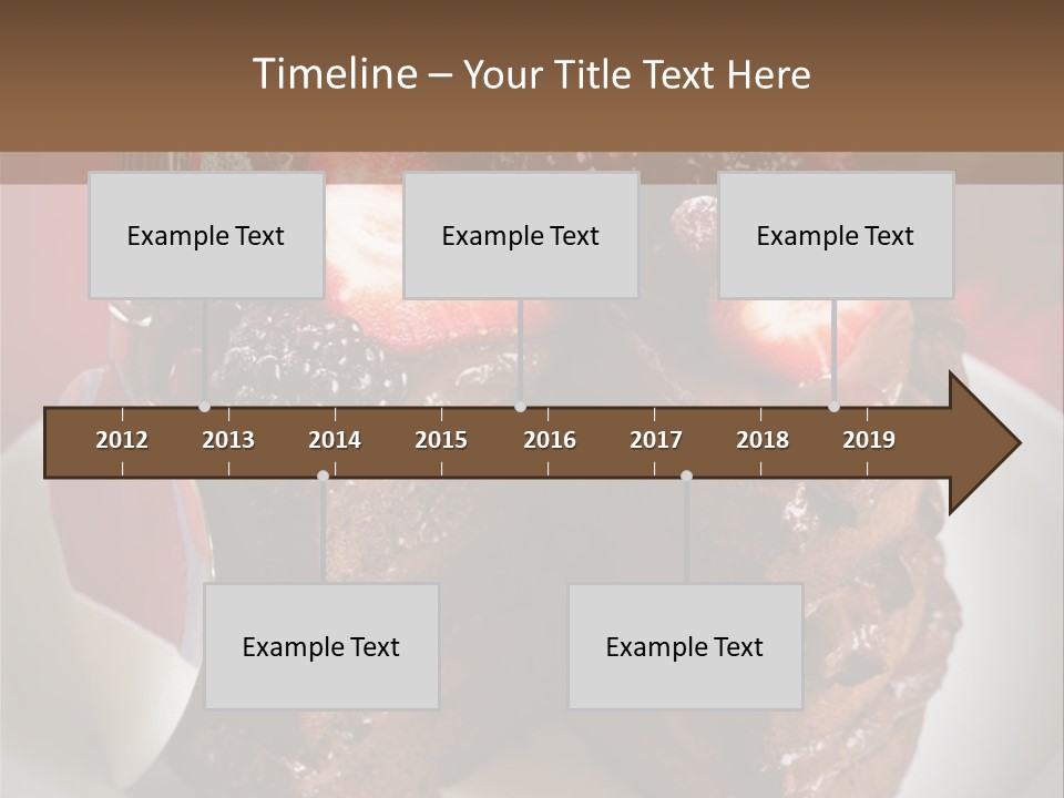 A Piece Of Chocolate Cake With Strawberries On Top PowerPoint Template