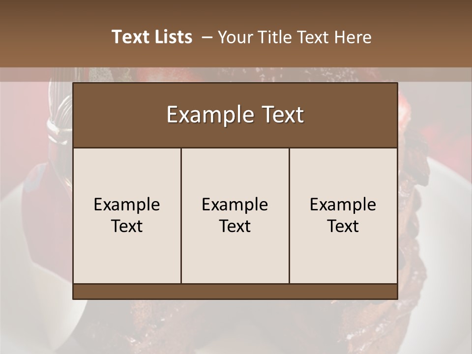 A Piece Of Chocolate Cake With Strawberries On Top PowerPoint Template