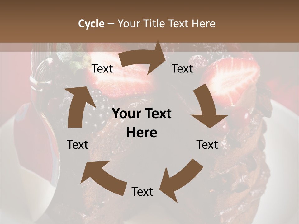A Piece Of Chocolate Cake With Strawberries On Top PowerPoint Template