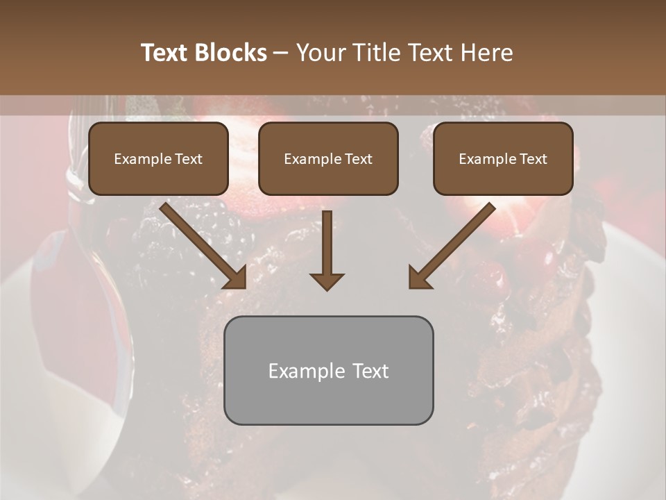 A Piece Of Chocolate Cake With Strawberries On Top PowerPoint Template