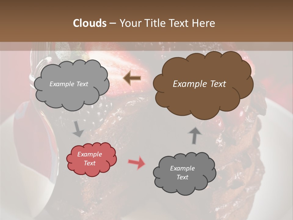 A Piece Of Chocolate Cake With Strawberries On Top PowerPoint Template