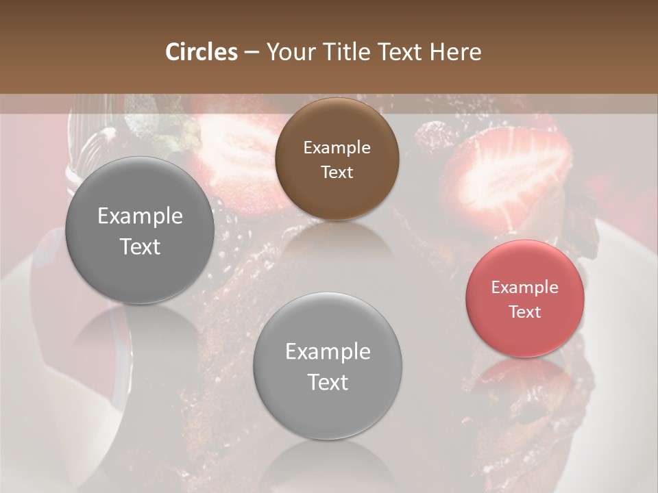 A Piece Of Chocolate Cake With Strawberries On Top PowerPoint Template