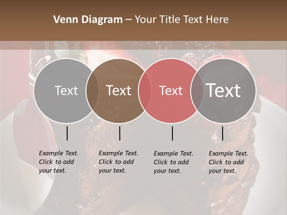 A Piece Of Chocolate Cake With Strawberries On Top PowerPoint Template