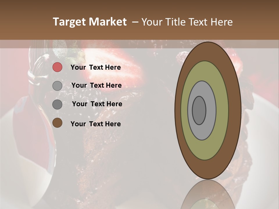 A Piece Of Chocolate Cake With Strawberries On Top PowerPoint Template