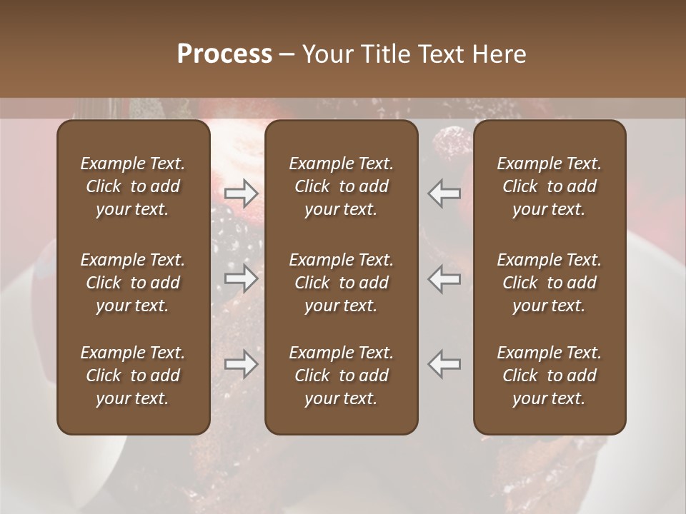 A Piece Of Chocolate Cake With Strawberries On Top PowerPoint Template