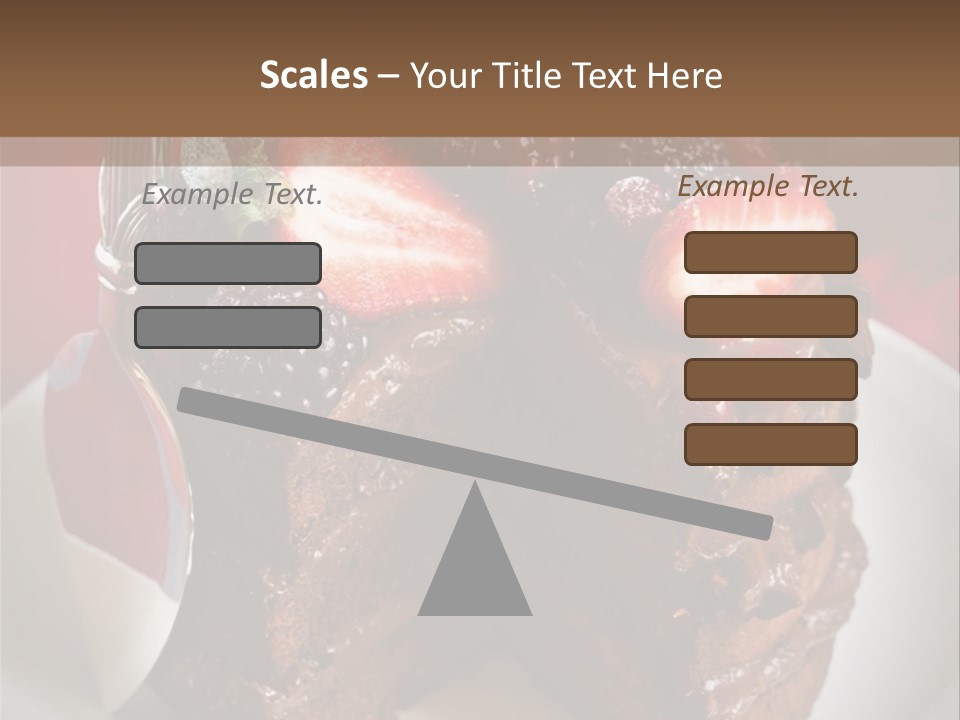 A Piece Of Chocolate Cake With Strawberries On Top PowerPoint Template