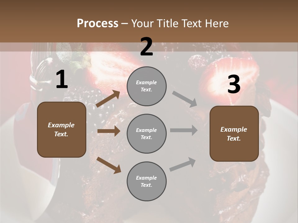 A Piece Of Chocolate Cake With Strawberries On Top PowerPoint Template