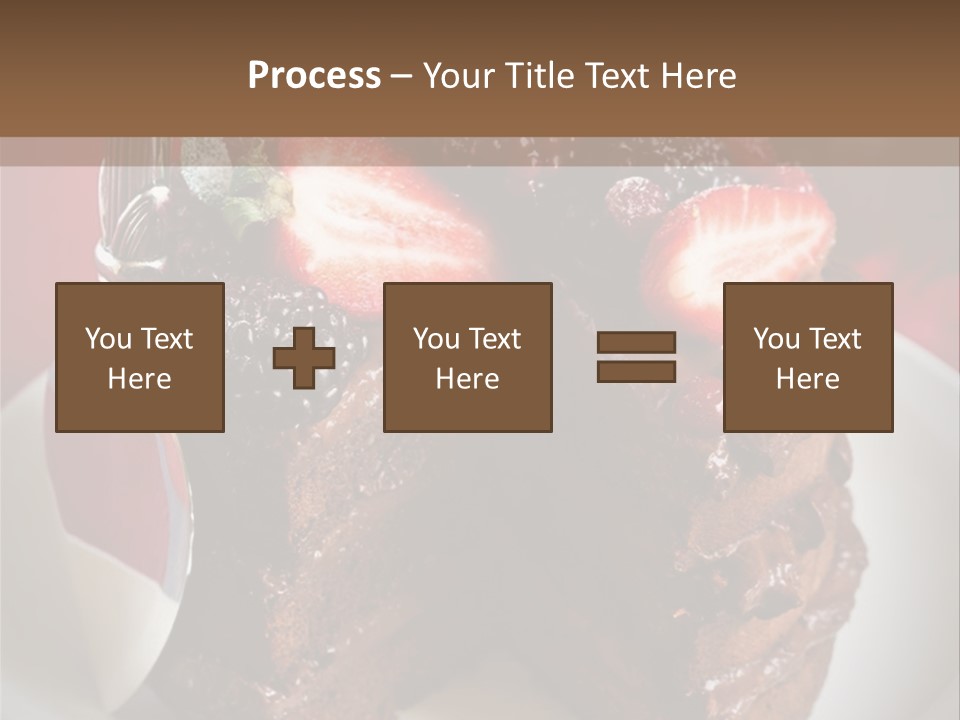 A Piece Of Chocolate Cake With Strawberries On Top PowerPoint Template