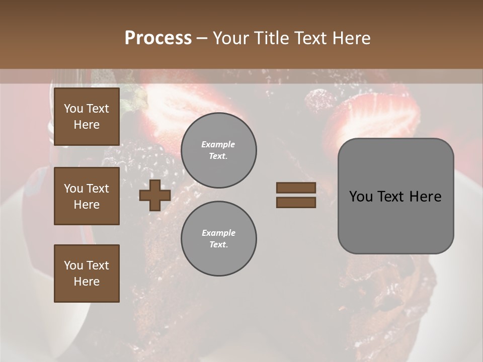 A Piece Of Chocolate Cake With Strawberries On Top PowerPoint Template