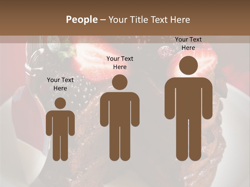 A Piece Of Chocolate Cake With Strawberries On Top PowerPoint Template
