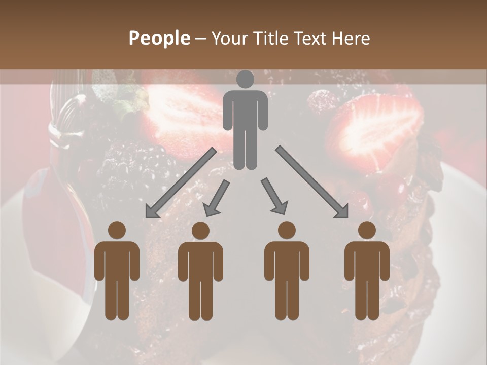 A Piece Of Chocolate Cake With Strawberries On Top PowerPoint Template
