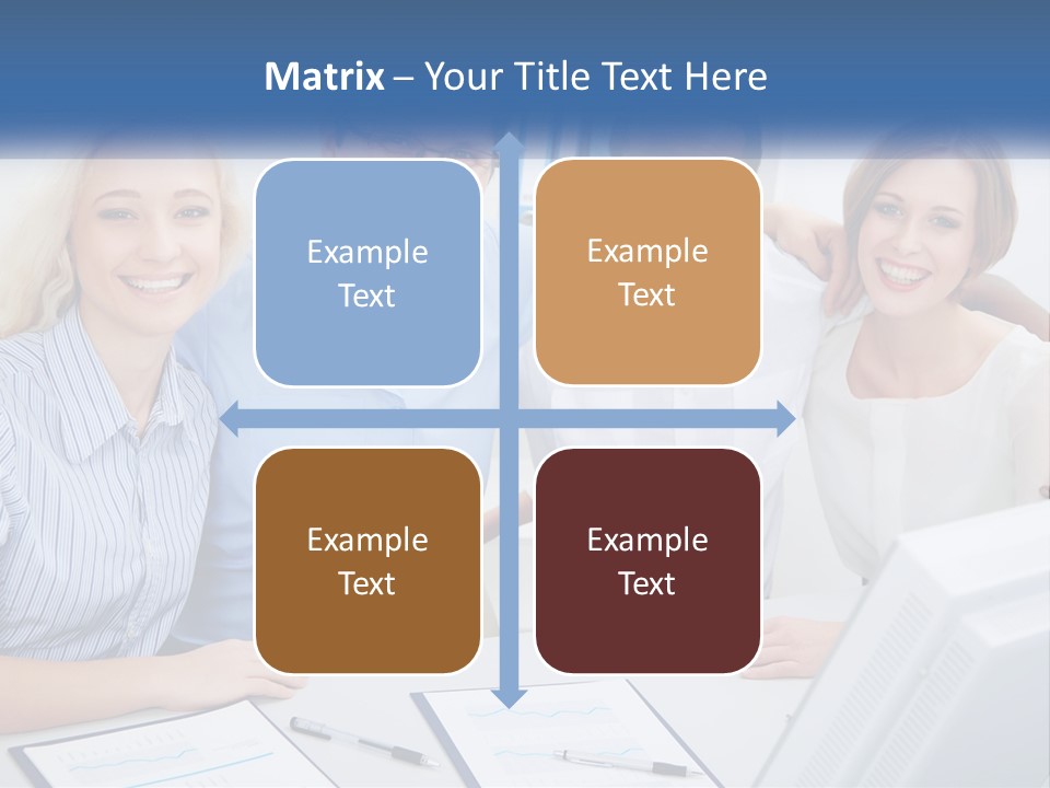A Group Of People Standing Around A Table PowerPoint Template