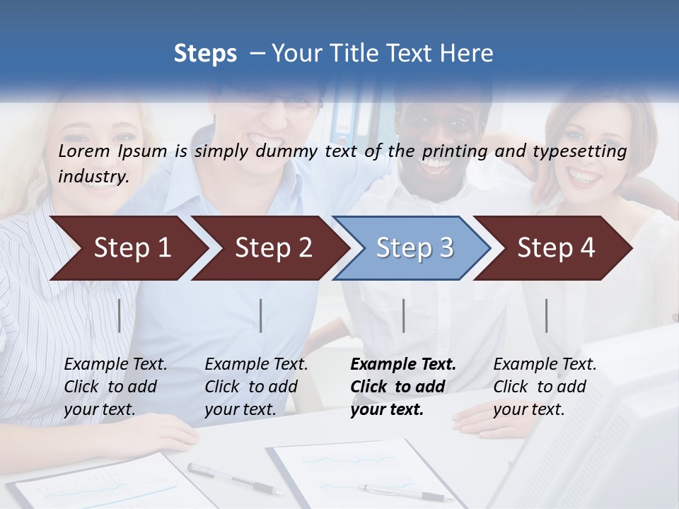A Group Of People Standing Around A Table PowerPoint Template