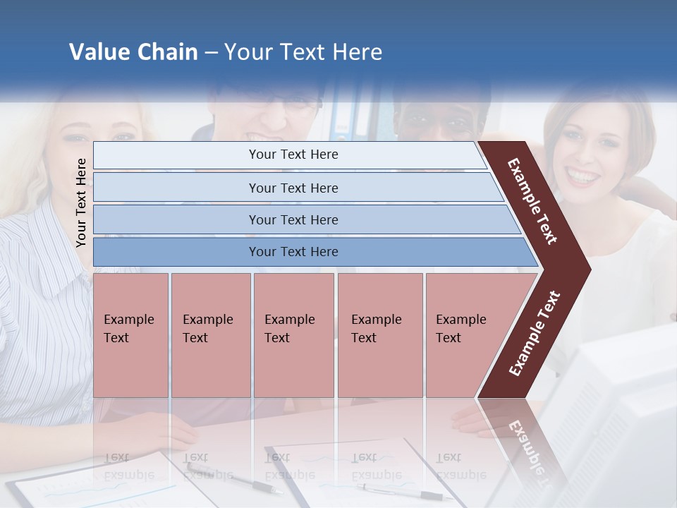 A Group Of People Standing Around A Table PowerPoint Template