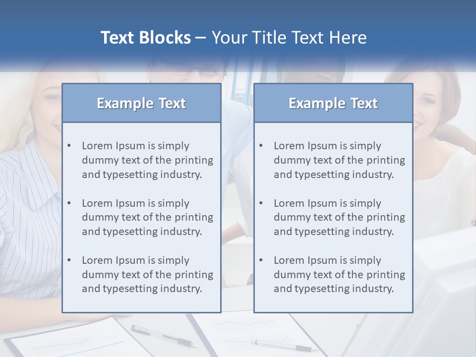 A Group Of People Standing Around A Table PowerPoint Template