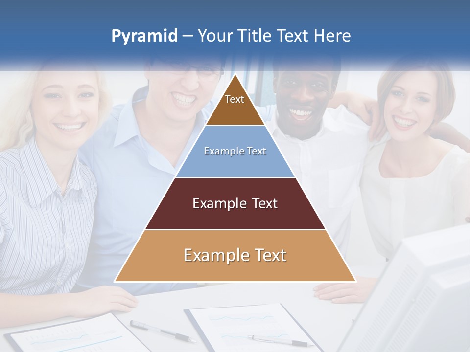 A Group Of People Standing Around A Table PowerPoint Template