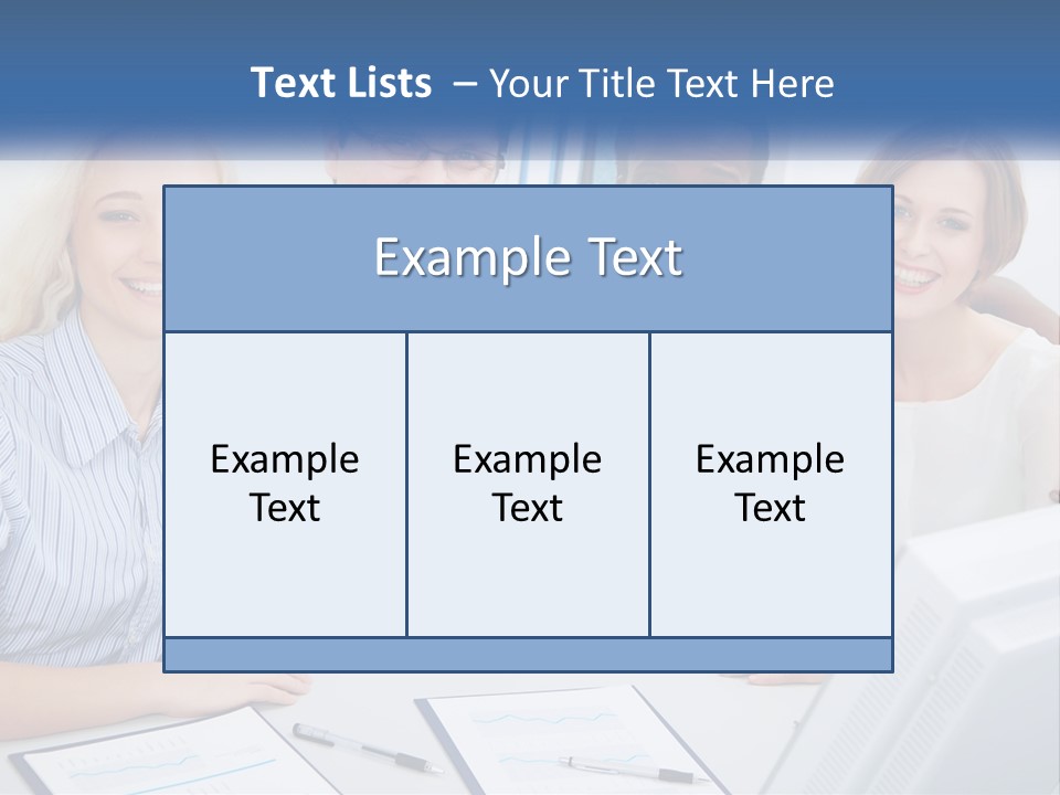 A Group Of People Standing Around A Table PowerPoint Template