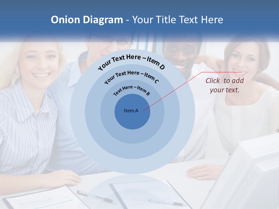 A Group Of People Standing Around A Table PowerPoint Template